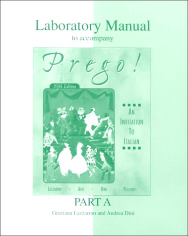 Book Laboratory Manual (Part A) to accompany Prego! An Invitation to Italian free