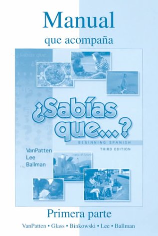 Book Workbook/Lab Manual (Vol. 1) to accompany ¿Sabias que? free
