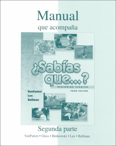 Book Manual que acompana (workbook) ¿Sabias que¿? free Book Manual que acompana (workbook) ¿Sabias que¿? free