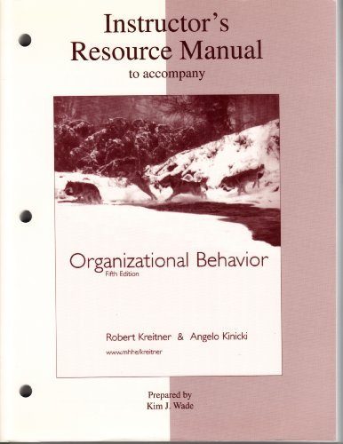 Book Instructor's Resource Manual to accompany Organizational Behavior, 5th Edition free