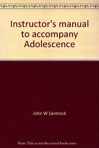 Book Instructor's Manual To Accompany Adolescence free