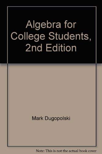 Book Algebra for College Students, 2nd Edition free