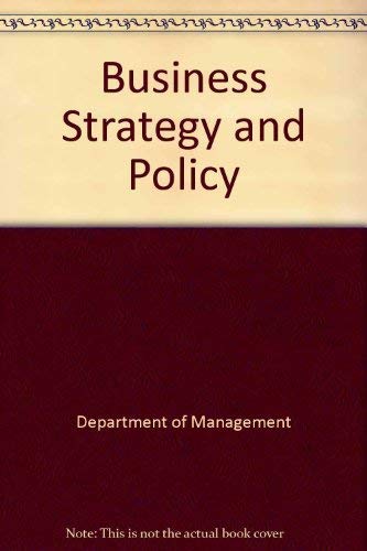 Book Business Strategy And Policy free