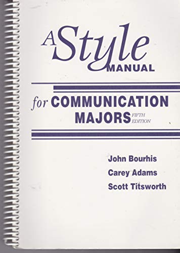 Book A Style Manual for Communication Majors free