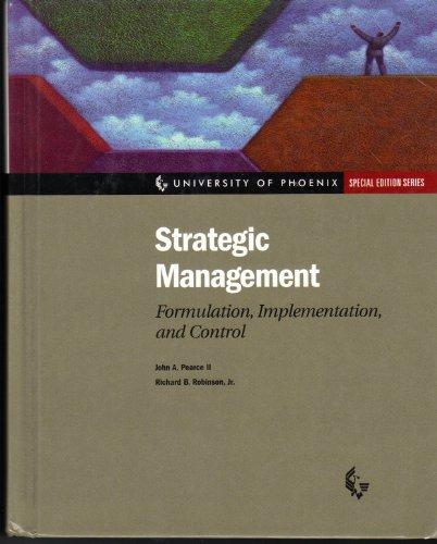 Book Strategic Management: Formulation, Implementation and Control free