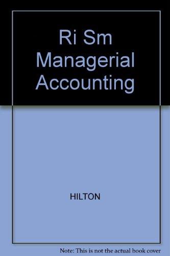Book Solutions Manual: Sm Managerial Accounting free