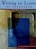 Book Teacher's Edition, Writing to Learn: The Paragraph free