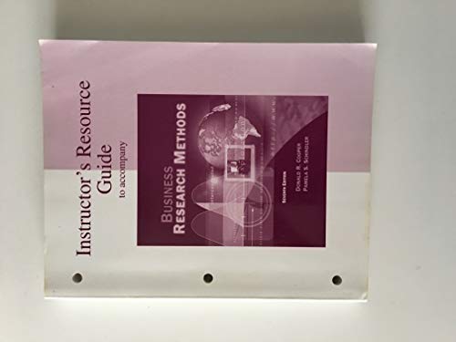Book Instructor's Resource Guide: Irg Business Research Methods free