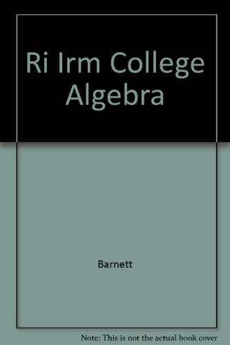 Book Instructor's Resource Manual: Irm College Algebra free