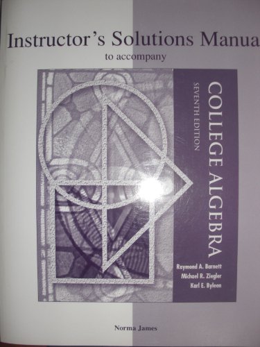 Book Instructor's Solutions Manual To Accompany College Algebra free