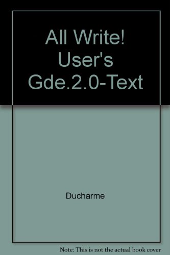 Book All Write! User's Gde.2.0-Text free