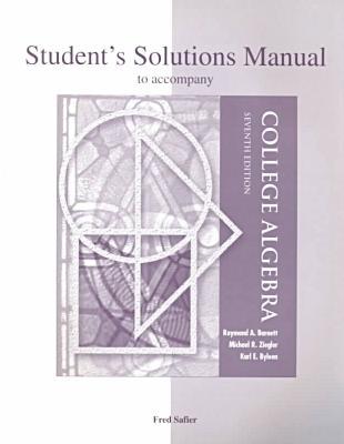 Book Student's Solutions Manual to accompany College Algebra free