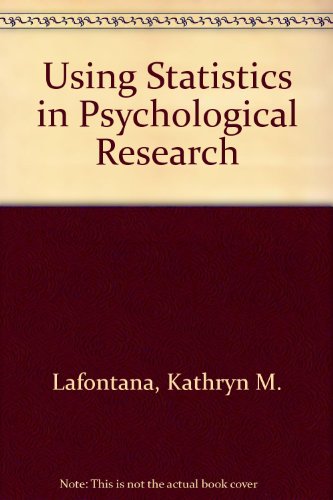 Book Using Statistics in Psychological Research free