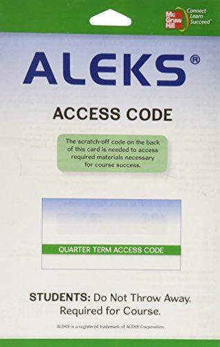 Book ALEKS for Mathematics, 11-weeks (Quarter Term) standalone free