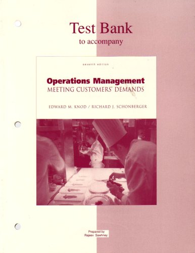 Book Test Bank To Accompany Operations Management free