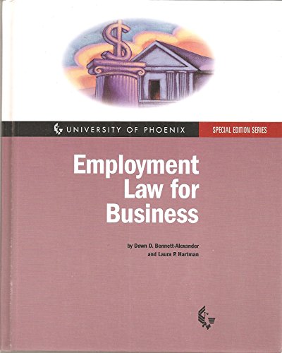 Book Employment Law for Business (University of Phoenix Special Edition Series) free