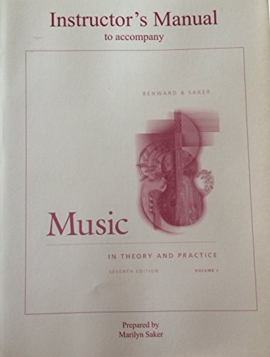Book Music In Theory And Practice: Instructor's Manual To Accompany free