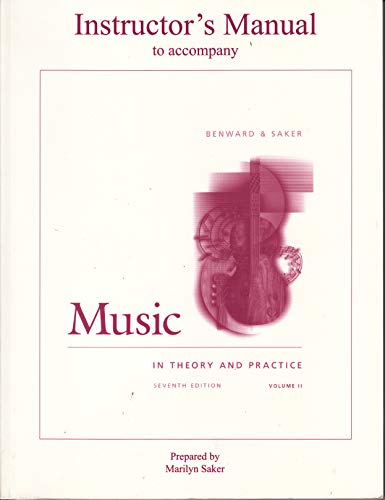 Book Instructor's Manual to Accompany Music in Theory & Practice, Vol. 2 free
