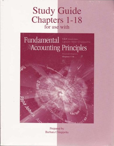 Book Study Guide, Chapters 1-18 for use with Fundamental Accounting Principles free