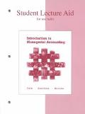 Book Student Lecture Aid for use with Introduction to Managerial Accounting free