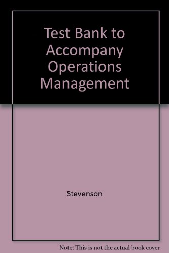 Book Test Bank To Accompany Operations Management free