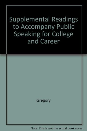 Book Supplemental Readings to accompany Public Speaking for College and Career, 6/e free