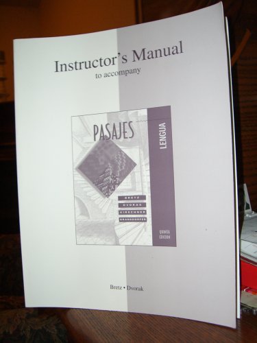 Book Instructor's Manual to Accompany Pasajes Quinta Edicion free