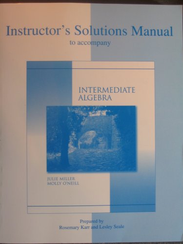 Book Instructor's Solutions Manual To Accompany - Intermediate Algebra free