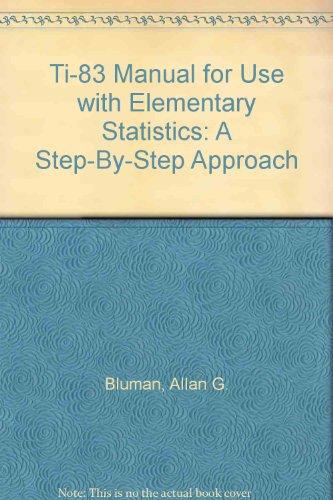 Book Ti-83 Manual T/a Elementary Statistics free