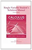 Book Single-Variable Student's Solutions Manual for use with Calculus: Concepts and Connections free