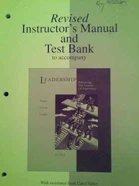 Book Revised Instructor's Manual And Testbank To Accompany Leadership: Enhancing The Lessons Of Experience free