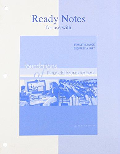 Book Ready Notes for Use With: (Foundations Financial Management) free