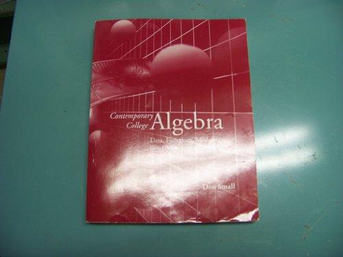 Book Contemporary College Algebra: Data, Functions, Modeling (with Cd) free