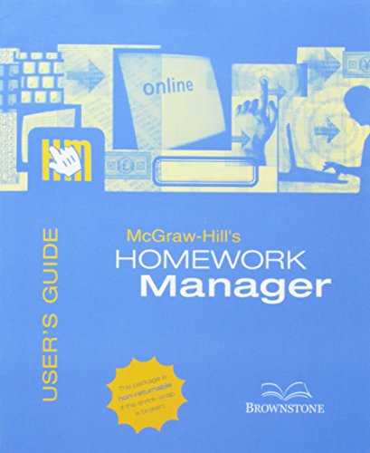 Book McGraw-Hill's Homework Manager- Users Guide free
