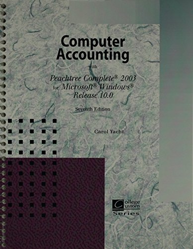 Book Computer Accounting With Peachtree Complete 2003 For Microsoft Windows: Release 10.0 free