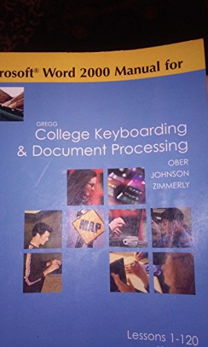 Book Microsoft Word 2000 Manual for Gregg College Keyboarding & Document Processing free