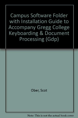 Book Campus Software Folder With Installation Guide To Accompany Gregg College Keyboarding & Document Processing (gdp) free