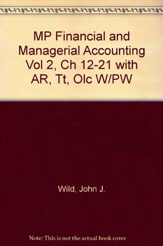 Book Mp Financial And Managerial Accounting Vol 2, Ch 12-21 With Ar, Tt, Olc W/pw free