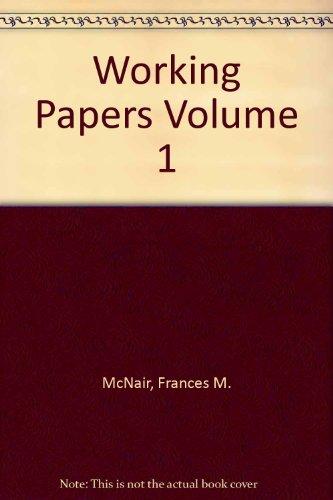 Book Working Papers Volume 1 free