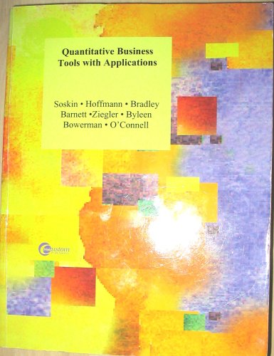 Book Quantitative Business Tools With Applications free