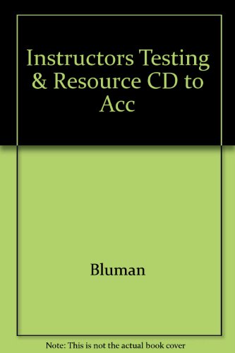 Book INSTRUCTORS TESTING & RESOURCE CD TO ACC free