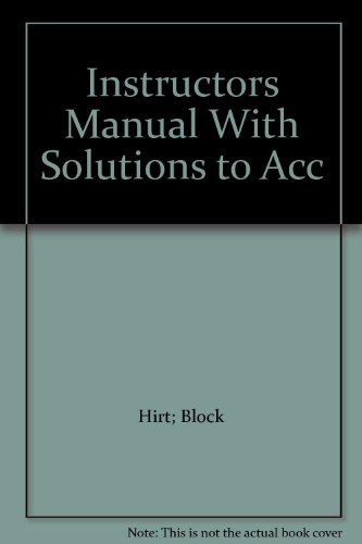 Book Instructors Manual With Solutions to Acc free