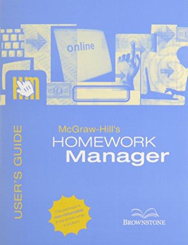 Book Mcgraw-hill's Homework Manager User's Guide And Access Code free