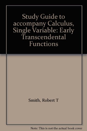 Book Study Guide to accompany Calculus, Single Variable: Early Transcendental Functions free