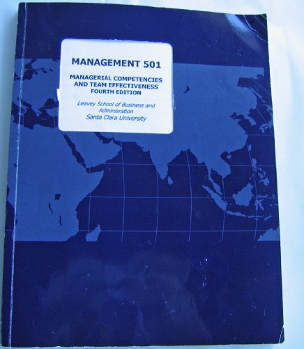 Book Managerial Competencies And Team Effectiveness (custom Text Prepared For Management 501 Leavey School Of Business Santa Clara University) free
