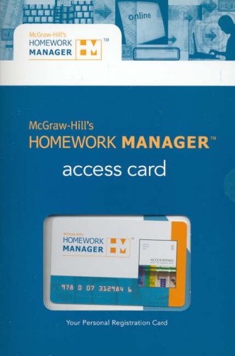 Book Homework Manager Access card to accompany Accounting: What the Numbers Mean free