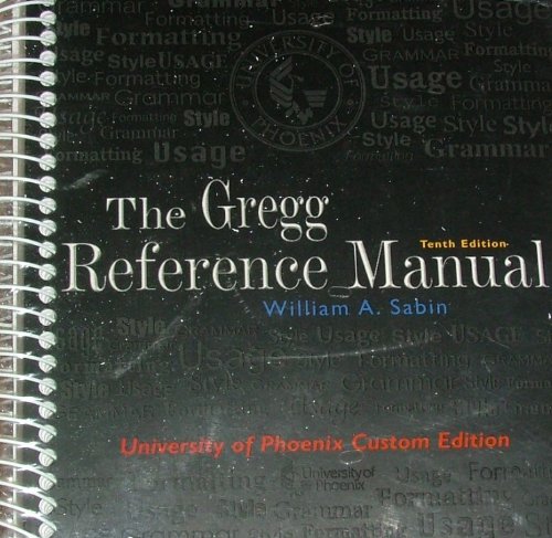 Book Gregg Reference Manual (University of Phoenix 10th Custom Edition) free