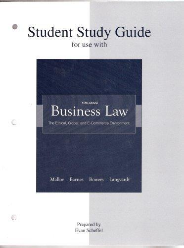 Book Student Study Guide t/a Business Law: The Ethical, Global, and E-Commerce Environment free