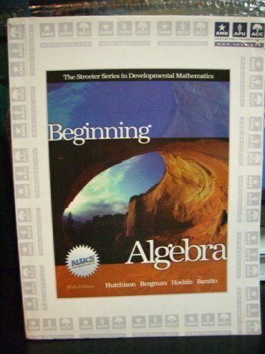 Book Beginning Algebra (the Streeter Series In Developmental Mathematics) free