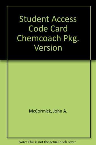 Book Student Access Code Card Chemcoach Version free